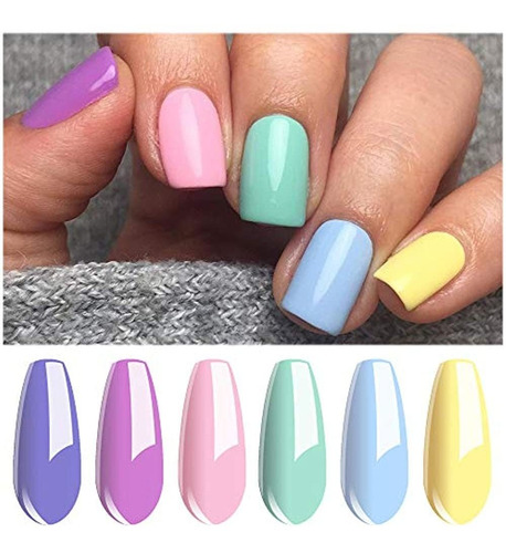 Vishine Gel Nail Polish Set - Macaron Series 6 Colors, Popul