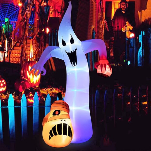 Fantasma Inflable De Halloween De 12 Pies Con Decoraciones D