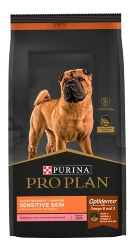 Imagen 1 de 1 de Alimento Pro Plan OptiDerma Sensitive Skin Adult Complete para perro adulto de raza mediana y grande sabor mix en bolsa de 15kg