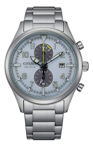 Reloj Citizen Ca702881a Hombre Cronógrafo Y Fechador Color de la malla Plateado Color del bisel Gris Color del fondo Plateado