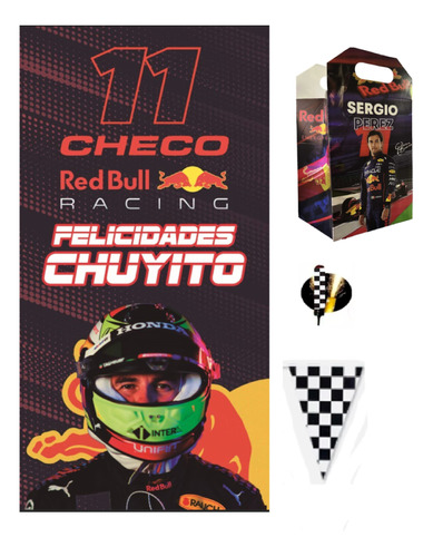 F1 Kit 20 Lona Personalizada Formula 1 Checo Fiesta Carreras