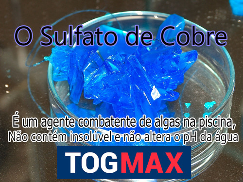 Sulfato De Cobre 1kg 99% Pureza ( Cuso4 ) P/piscinas Togmax