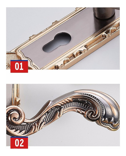 Imagen 3 de 8 de Estilo Europeo Retro Vintage Cerradura De Puerta Interior An