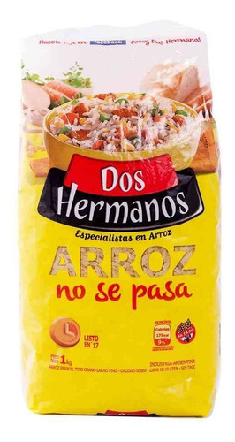 Arroz Parboil Dos Hermanos 1kg No Se Pega Libre de Gluten - Sin Tacc