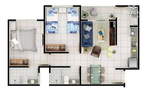Imagem 12 de 25 de Apartamento Com 2 Quartos À Venda, 53 M², Suíte, 2 Vagas, Área De Lazer, Financia - Paumirim - Caucaia/ce - Ap1874