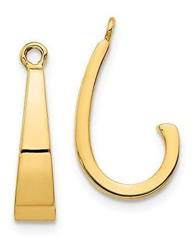 Roy Rose Jewelry 14k Oro Amarillo Pulido J-hoop Pendiente