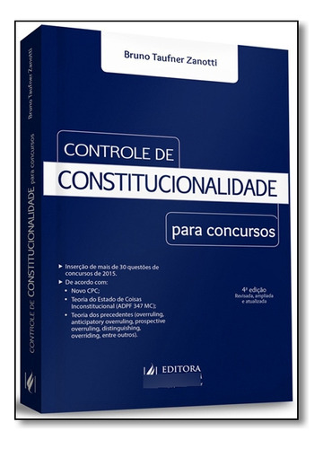 Controle De Constitucionalidade Para Concursos, De Bruno  Taufner Zanotti. Editora Juspodivm, Capa Dura Em Português