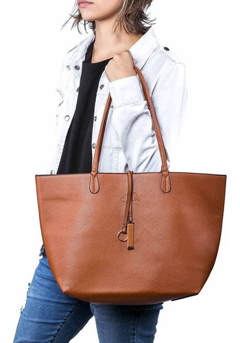 Bolsa Feminina Shopper Caramelo + Chaveiro Oumai