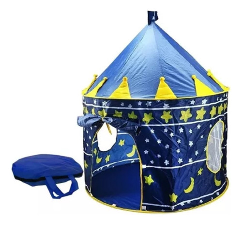 Carpa Castillo Infantil Azul Y Fucsia Para Niño Y Niña