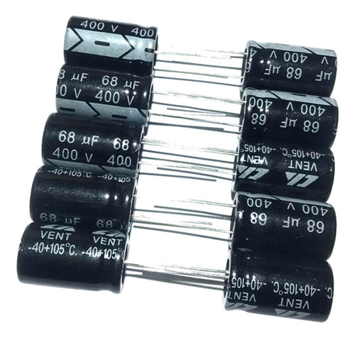 Kit De Capacitores Eletrolíticos De 10 Peças Radial 68uf
