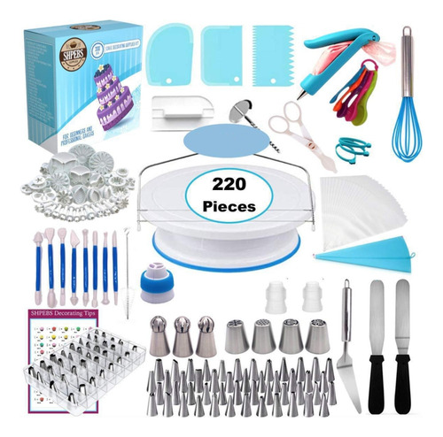 220 In 1 Cake Turntable Decorating Nozzle Set