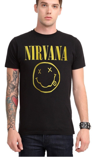 Playera Camiseta Logo Nirvana Amarillo Unisex Rock + Regalo