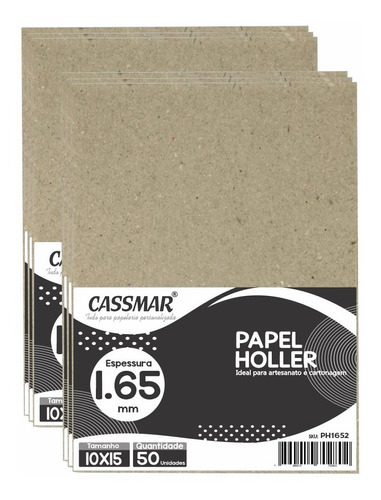 Cassmar A5 papel holler 1.65 cinza de 50 unidades