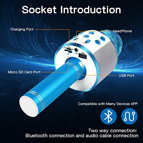 Microfono Karaoke Conexion Bidireccional Bluetooth Ideal