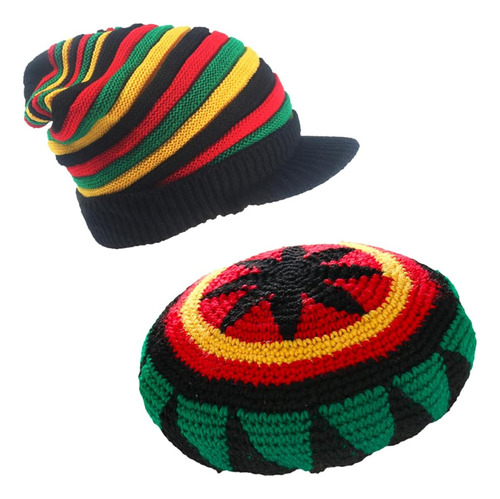 Gorro De Lana De Punto Rasta Reggae Jamaicano, Gorro