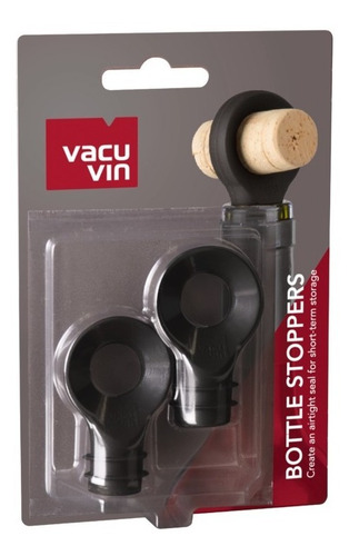 Imagen 4 de 5 de Set De Dos Tapones Para Botellas De Vino - Vacu Vin