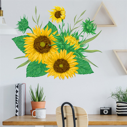 Adhesivos Decorativos De Pared Con Forma De Girasol, Decorac