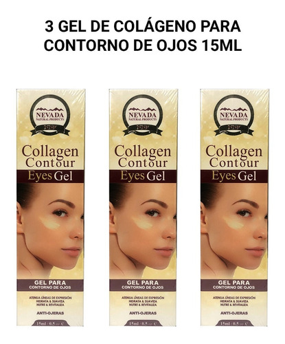 3 Gel De Colageno Para Contorno De Ojos 15ml