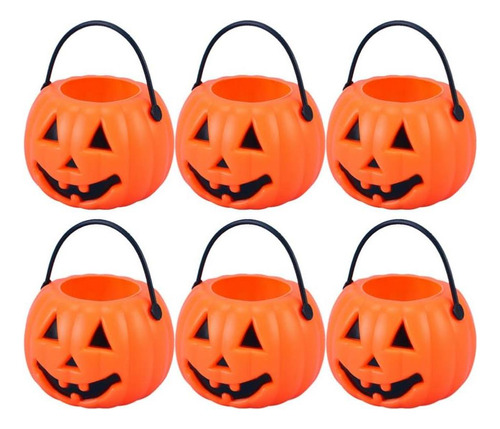 Nuobesty 8pcs Mini Cubo De Calabaza De Halloween Linterna De
