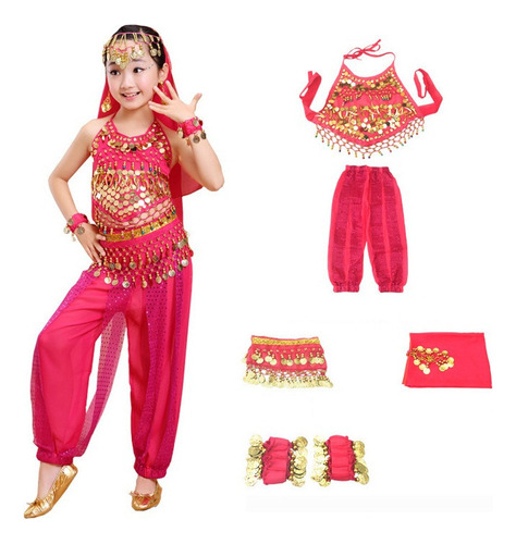 Trajes De Bellydance Árabe Pantalon + Top + Cadena Cintu [u]