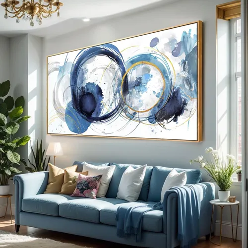 comprar Arte Para Pared, Pinturas De Arte Abstracto, Fantasia Azul, 