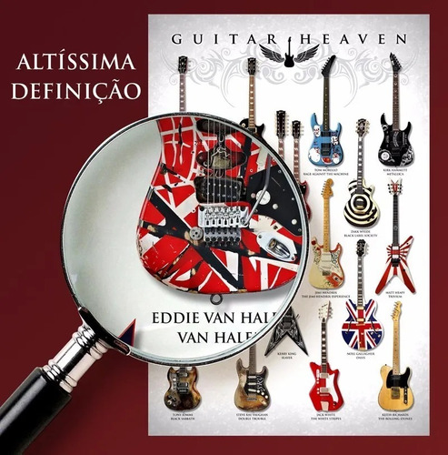 Poster Placa Quadro Guitarras Famosas Guitar Heaven Coleção