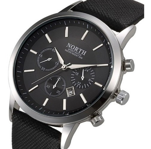 Reloj North Hombre Piel Elegante Casual Acero Inoxidable