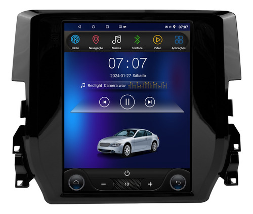 Multimidia Tesla Civic G10 Android 13 2gb Carplay 9,7p 2cam