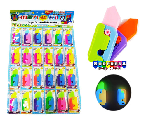 24 Cuchillo Tiktok Carrot Navaja Knife Fidget Juguete Piñata