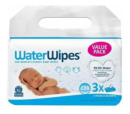 Toallitas Humedas Waterwipes Sensitive 60 Cuenta 3 Paquetes