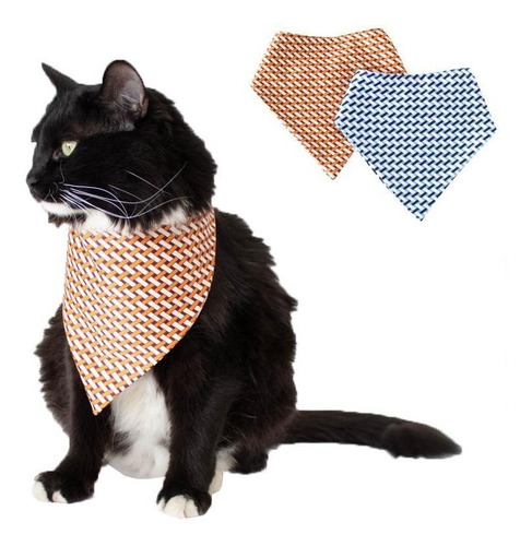 Imagen 1 de 4 de Paquete 2 Paliacates Retro Cuadros Para Perro O Gato