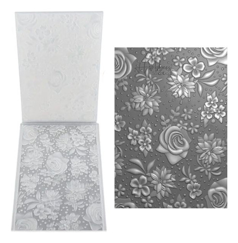 Carpeta Folder Grabado 3d Flores Rurales Texturiza Papel Scr