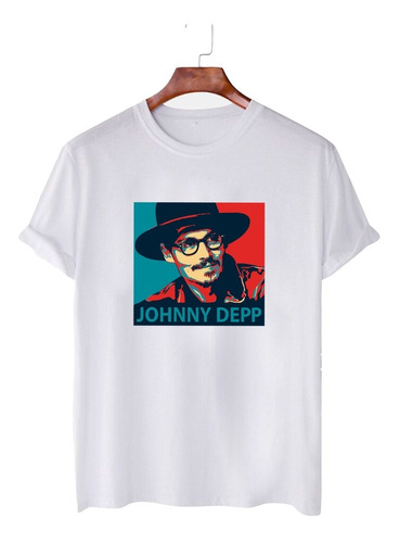 Remera Blanca Johnny Depp Cine Unisex Y Niños Modal Premium