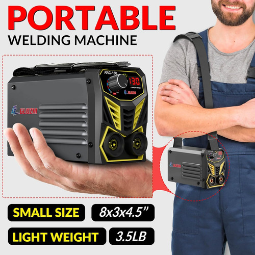 Soldador Portátil Mma 110v, 130a, 10' Cable Y Pantalla Digit