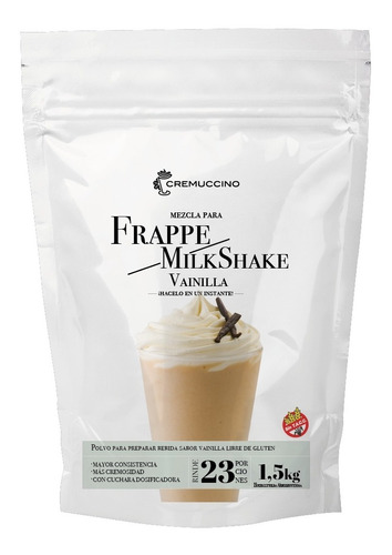 Imagen 1 de 4 de Frappe Milkshake Vainilla 1.5kg Cremuccino Licuado Café