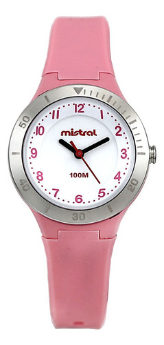 Reloj Mistral Mujer Lax-wu-04 Malla Rosa Bisel Rosa