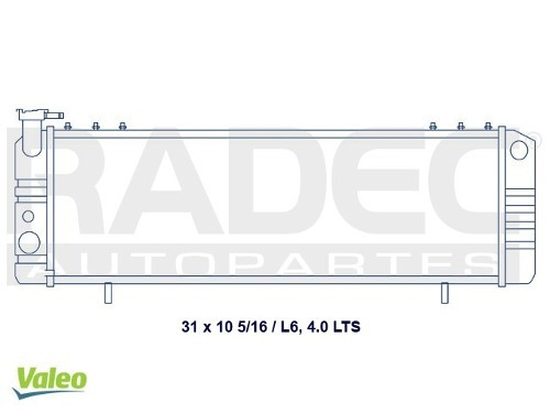 Radiador  Cherokee Sport 91-00 L6 1.0 Lts Estandar