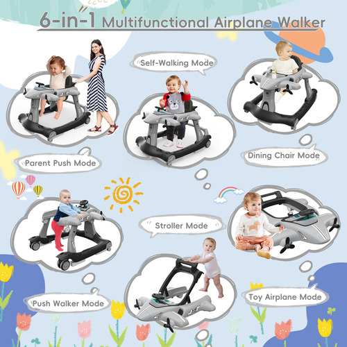 Baby Walker Betterhood Dobrável 6 Em 1 Com Altura Ajustável