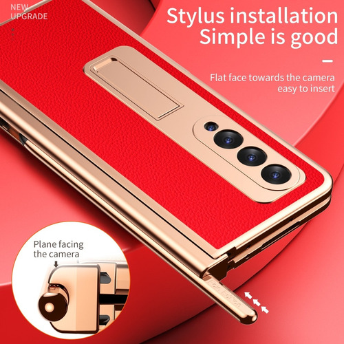 Compatible Carcasa Con Bisagras De Pu Con Textura De Litchi For Samsun