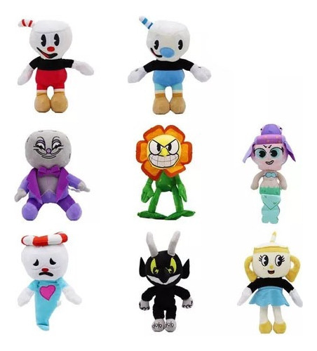 8pcs Cuphead Mugman Muñeco Peluche Juguete Navidad Regalo