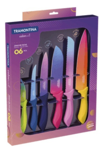 Juego De Cuchillos Tramontina 23099/832 Colorcut 6 Pzas End
