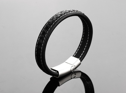 Imagen 4 de 9 de Pulsera Caballero Piel Con Acero - 545