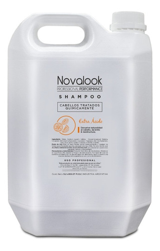 Shampoo Novalook Extra Acido 5 Litros Post Tecnico Bidon