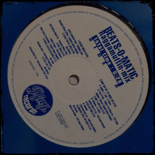 Beats-o-matic - Raggamuffin-mix - Ed Bel 1993 Vinilo Maxi
