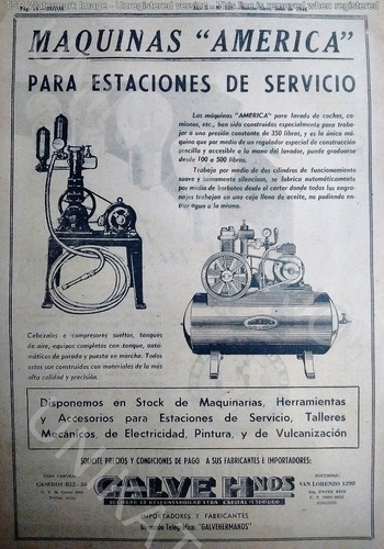 Muy Antigua Publicidad Clipping Máquinas Est. Servicio 1946