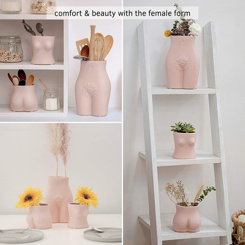 Macetero Para Busto, Florero Con Forma Femenina, Floreros Co