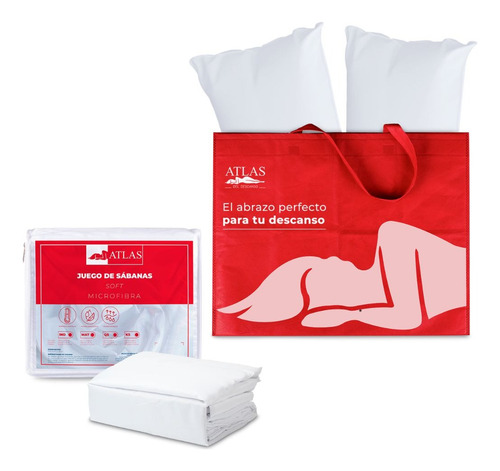 Juego De Sabanas Matrimonial Más Almohadas Atlas Basic