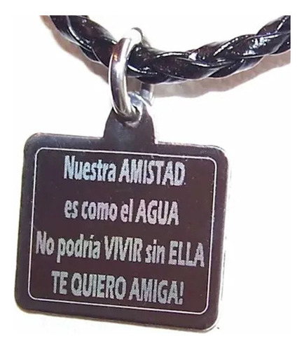 2 Medallas Acero Quirúrgico Personalizadas Frase Amistad 