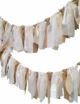 Comprar Guirnalda De Flecos De Tela, Arpillera Y Encaje! Ninos