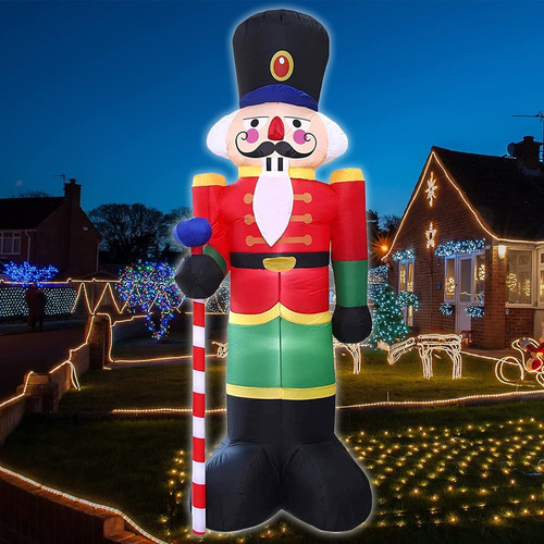 2.4m Inflable Cascanueces Navideños Exterior Decoración 2023